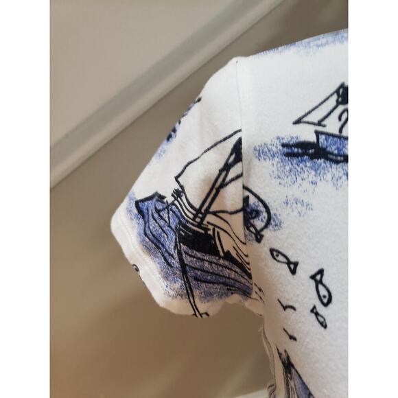 Weekends by Chico's T-Shirt Women Size 0/S Multicolor Geometric Print Cap Sleeve - Picture 12 of 14